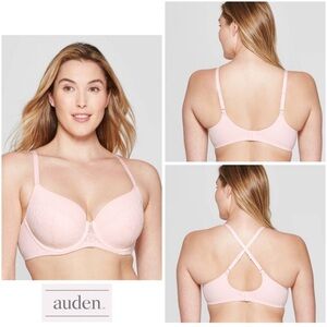 NEW Auden The Icon Full Coverage Lightly Lined Bra With Lace 32D Casual Pink
